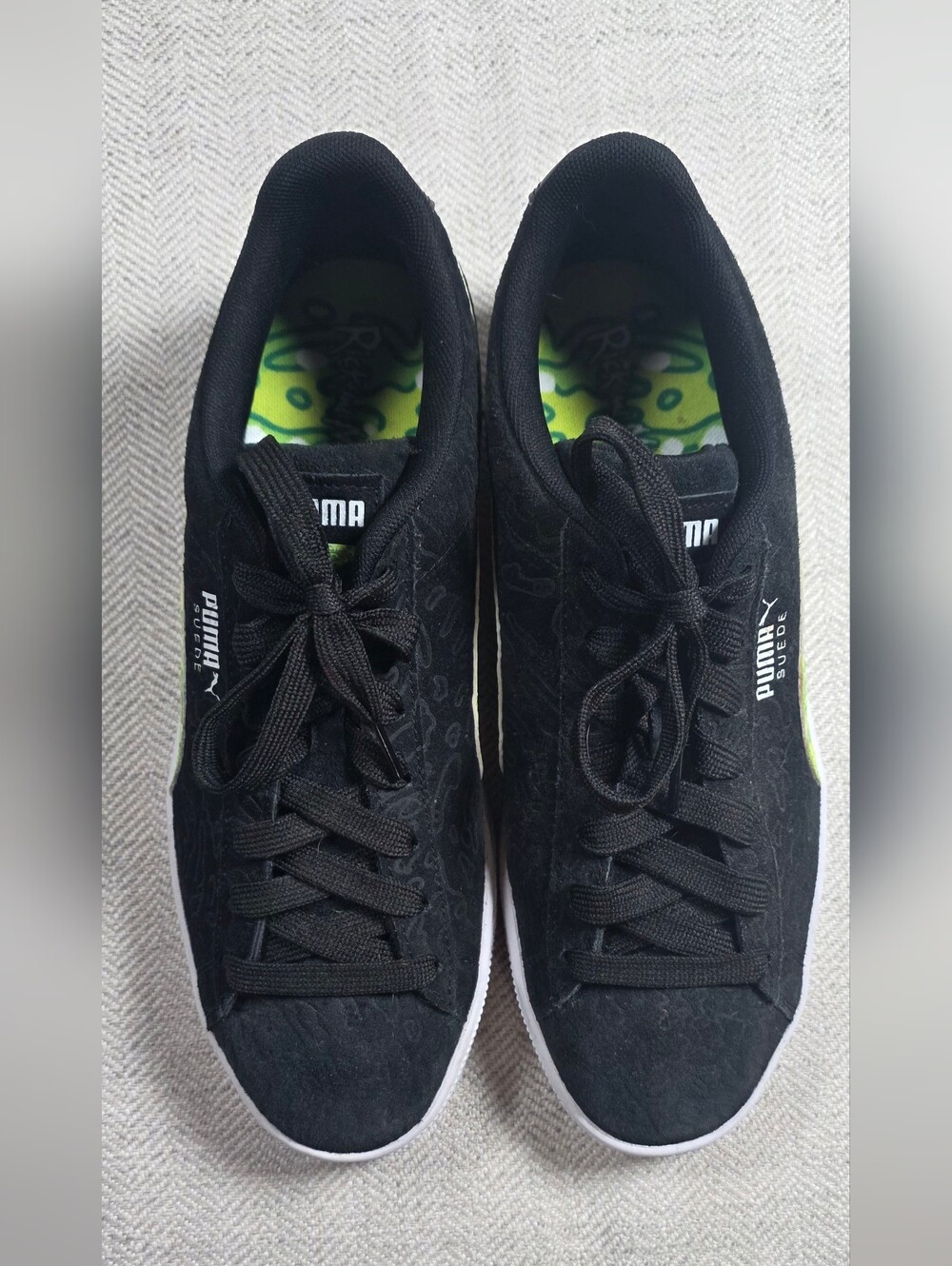 Puma Suede Rick and Morty Portal Black Green Mens Size 9.5 Sneakers 386780-01